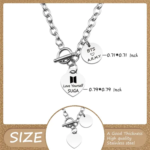 Vista 5 de ARETIS Kpop Bangtan - Collar para niños Be the best J-HOPE JIMIN JIN JK RM SUGA V Collar Bangtan Boys Lover Jewelry Gift for Bangtan Boys Fans