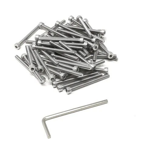 Vista 135 de iexcell Kit de tornillos de cabeza hexagonal de acero inoxidable 304, 100 unidades M2 x 0.157 in, paso de rosca de 0.016 in