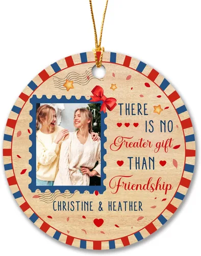 Vista 17 de Adornos de Navidad personalizados 2025 para amigas, regalos de adorno para la decoración del árbol de Navidad, regalo personalizado de Navidad