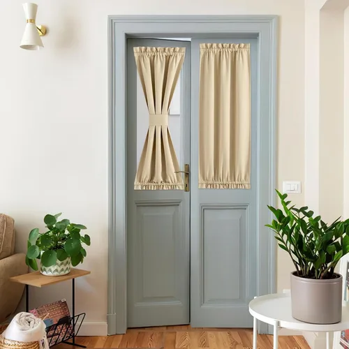Vista 71 de NICETOWN Cortinas de Lino para Puerta Lateral - Cortinas Opacas con Aislamiento Térmico para Puerta Delantera Francesa para Sombra Pequeña