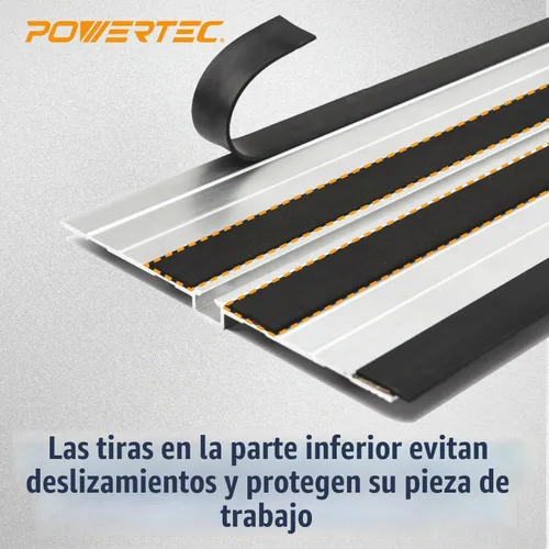 Vista 6 de [Usado] POWERTEC 71692 Riel guía para sierra de riel de 55" para DeWalt Aluminio extruido Repuesto para herramienta de carpintería de riel guía