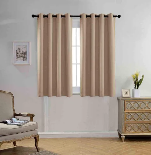 Vista 42 de Miuco paneles de cortina de oscurecimiento con arandelas, cortinas opacas con textura para salón, juego de 2