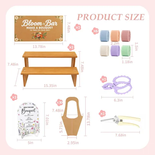 Vista 3 de DIY Bloom Bar Supplies Set, 47 Pcs Complete Flower Bar Supplies kit