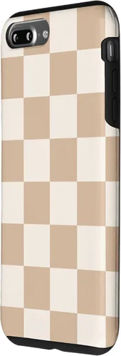 Vista 23 de Funda de tablero de ajedrez marrón beige claro para iPhone 14 Pro