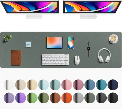 Vista 309 de Aothia - Protector de escritorio de cuero sintético grande, base antideslizante para mouse y superficie para escribir, impermeable, fácil de Agua