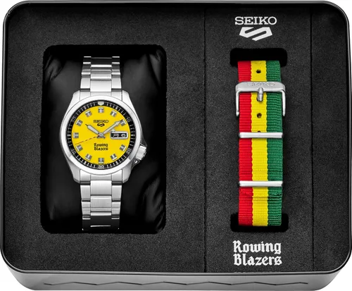 Vista 4 de SEIKO Hombre 5 Sports SRPJ69, Amarillo, Classic