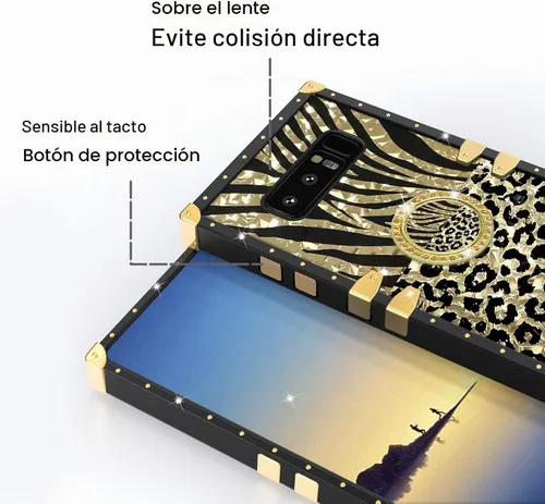 Vista 7 de Funda para teléfono Samsung Galaxy Note 8 con soporte de anillo para niñas y mujeres, retro, elegante, de lujo, con estampado de leopardo, guepardo