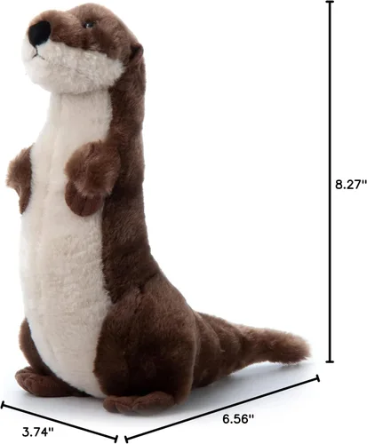 Vista 12 de The Petting Zoo Animal de peluche de nutria de río, regalos para niños, animales salvajes del zoológico Onez, juguete de peluche de nutria de río