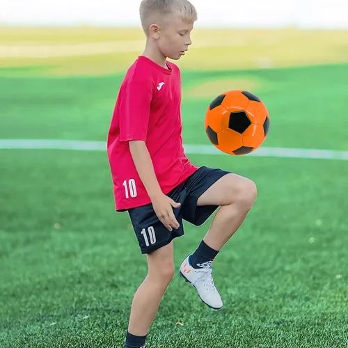 Vista 7 de Balón de fútbol tamaño 3, 4, 5, para niños, jóvenes, adultos, para divertirse, de cuero resistente al desgaste, viene con inflador, práctica