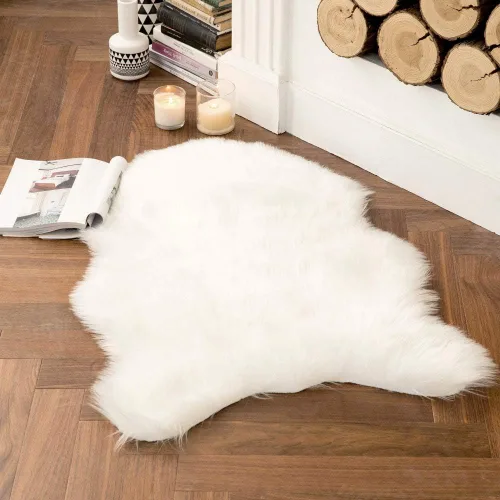 Vista 48 de MIULEE Alfombra de Área de Lujo Súper Suave y Esponjosa de Piel Sintética Rectangular Alfombra Decorativa de Felpa Shaggy para Mesita de Noche Sofá