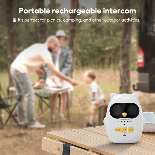 Vista 8 de Monitor de audio para bebés con batería recargable, intercomunicador inalámbrico dúplex completo con rango de 1000 pies, monitor de bebé solo