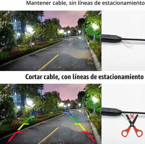 Vista 5 de Vlicevrn CCD Cámara de visión trasera para automóvil con mango de maletero con lente de ojo de pez, visión nocturna, cámara de estacionamiento