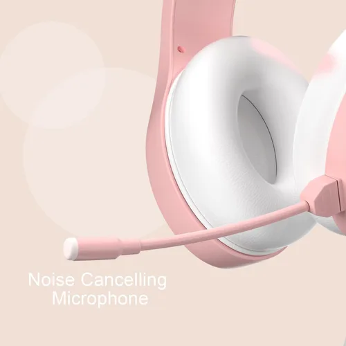 Vista 7 de Anivia - Auriculares de computadora con sonido envolvente estéreo con cable con micrófono para PC, MAC, PS4, PS5, Xbox One, color rosa