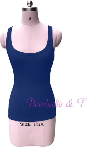 Vista 2 de Deerludie & T Camiseta sin mangas acanalada con cuello redondo para mujer, corte bajo, color liso, sexy, de verano, camisetas Henley