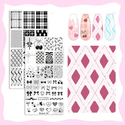 Vista 3 de Biutee - Juego de 10 placas de estampado de uñas, diseño de Halloween, kit de estampado de uñas 14 piezas