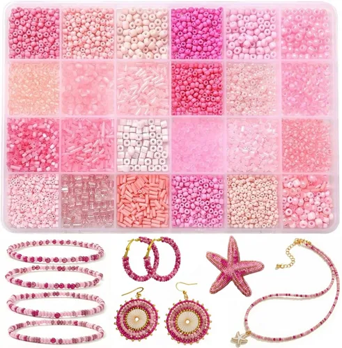 Vista 9 de Conjunto de joyería de pulsera a granel de perlas de tubo de corneta de Arco iris