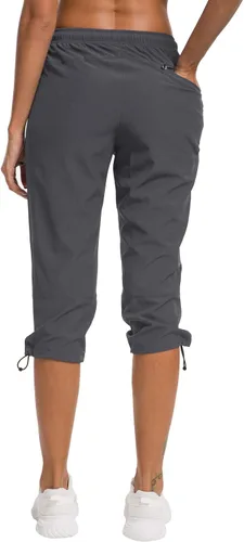 Vista 5 de ChinFun Pantalones capri de senderismo para mujer de secado rápido resistentes al agua UPF 50