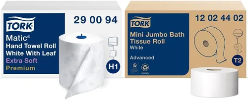 Vista 19 de Tork Matic Paper - Rollo de toalla de mano Natural H1, universal, 100% fibra reciclada, 6 rollos x 700 pies, 290088