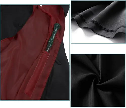 Vista 5 de Magician Themed Hooded Cloak Adult Teens, Black Wizard Robes Men Women,Halloween Movie Role Play Costume