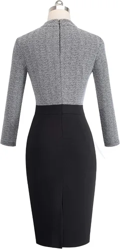 Vista 3 de Homeyee Vestido de manga corta, para iglesia y negocios, B430, para mujer
