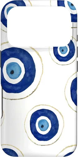 Vista 30 de Funda para teléfono con diseño de amuleto contra el mal de ojo, color blanco para iPhone 17