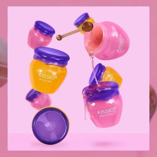 Vista 7 de KISSIO Máscara labial, juego de máscara de labios de miel y cereza, reparación de labios día y noche, extracto de plantas, hidrata durante la noche