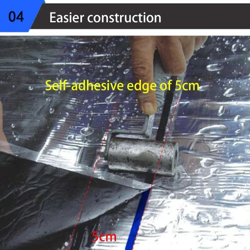 Vista 5 de Fieltro autoadhesivo para techos, cinta de reparación de tejas de techo de asfalto, rollo protector de techo, cinta intermitente para techos