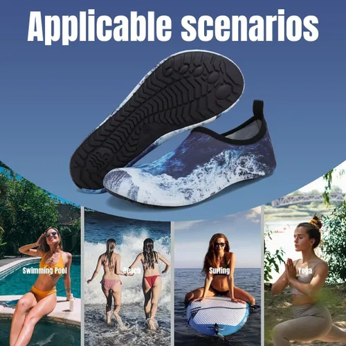 Vista 9 de YALOX - Zapatos acuáticos, de secado rápido, sensación de pies descalzos, para mujer y hombre calcetines acuáticos para exterior, playa, natación