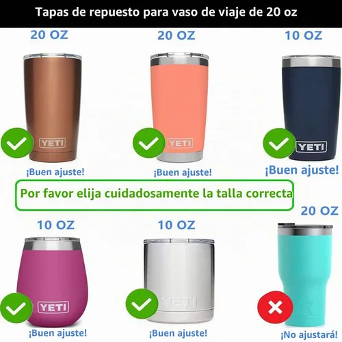 Vista 6 de Tapas de vaso de repuesto a prueba de derrames, de 20 onzas, tapas de plástico resistentes a salpicaduras, tapas para vasos, de acero inoxidable