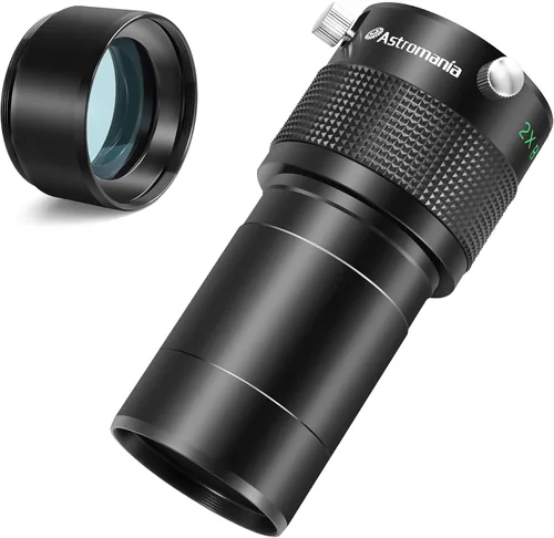 Vista 8 de Astromania Barlow Lens 2x, 2 pulgadas, 4 elementos totalmente multicapa de metal de alta potencia, accesorio de telescopio con anillo interno