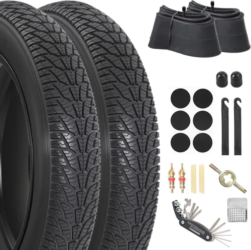 Vista 8 de 20x4.0/ 20x3.0/ 26x4.0 Fat Bike Tires, 20x4/ 20x3/ 26x4 Fat Tire Tube and Bicycle Repair Tool Kit, Foldable Heavy Duty Off-Road Bike, Ebike Fat