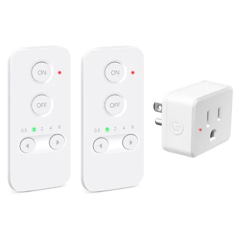 Vista 85 de NineLeaf - Enchufe de salida de control remoto, interruptor de luz de encendido y apagado inalámbrico desmontable 500FT Light Plug Decorator