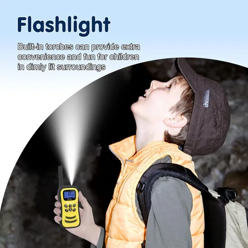 Vista 9 de QUOLIX Walkie Talkies para niños, paquete de 2 unidades, juguetes recargables para niños de 3 a 12 años, Walkie Talkie de largo alcance con 22