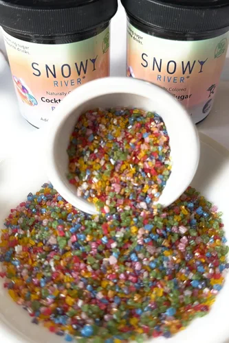 Vista 6 de Snowy River Pride Mix - Azúcar de cóctel – Azúcar vibrante arcoíris para margaritas, cócteles sin alcohol y hornear kosher, vegano, totalmente