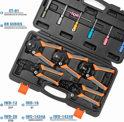 Vista 8 de iCrimp Deutsch - Kit de herramientas de crimpado de terminales de cierre y barril abierto, herramienta de extracción de Deutsch para conectores