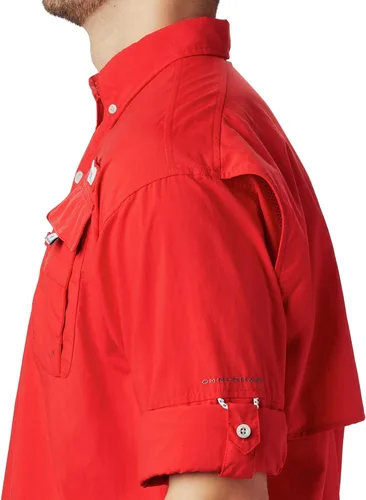 Vista 4 de Columbia Bahama II - Camisa de manga larga para hombre, Red Spark, talla L