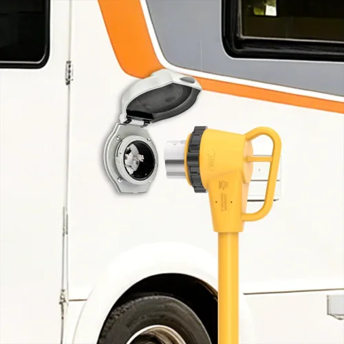 Vista 8 de Cable de extensión 110-RV de 15 pies de 50 amperios a 15 amperios, NEMA 5-15P a SS2-50R, cable de extensión 10AWG en ángulo de 50 amperios a 15