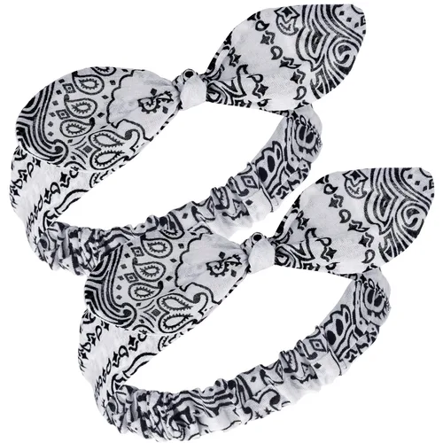 Vista 17 de Hicarer 2 diademas tipo bandana para mujeres y niñas, rojo, blanco