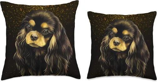 Vista 3 de King Charles Spaniel Gifts King Charles Spaniel, Black and Tan Cavalier - Almohada (16.0 x 16.0 in), multicolor