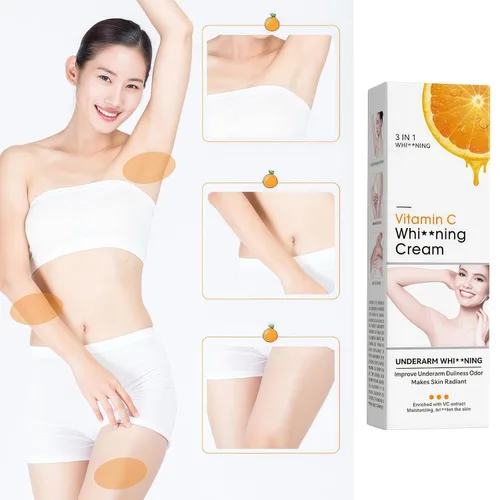 Vista 2 de Q.Z.Art Crema facial y corporal con vitamina C Aclarante para Axilas, Zonas Íntimas y Manchas Corporales - 1.76 oz