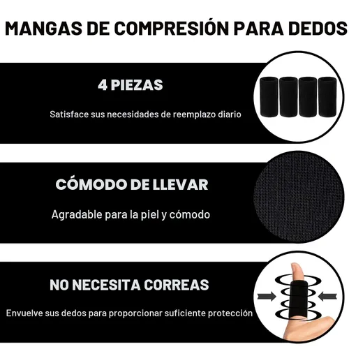 Vista 7 de 10 piezas de kit de férulas y mangas de dedo ovaladas transparentes, 6 férulas graduadas para dedo gatillo y 4 mangas de dedo para dedo