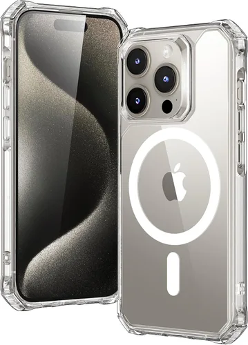 Vista 10 de ESR Funda para iPhone 15 Pro, compatible con MagSafe, protección de grado militar, esquinas de protección de aire a prueba de golpes, parte trasera