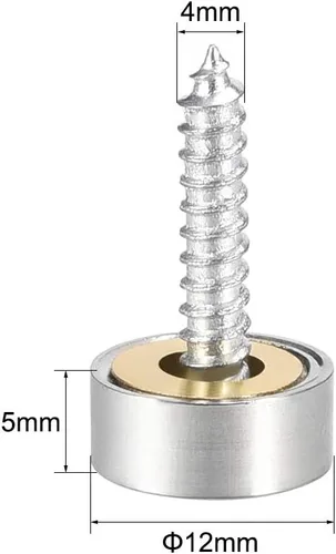 Vista 2 de uxcell Tornillos de espejo tapas decorativas cubierta clavos acero inoxidable cepillado 0.472 in 8pcs