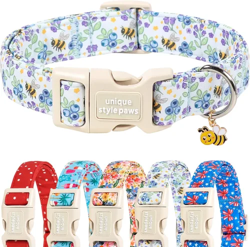 Vista 66 de Unique style paws Collar de perro con hebilla de plástico con colgante, collar de cachorro para primavera y verano, traje de baño para fiesta
