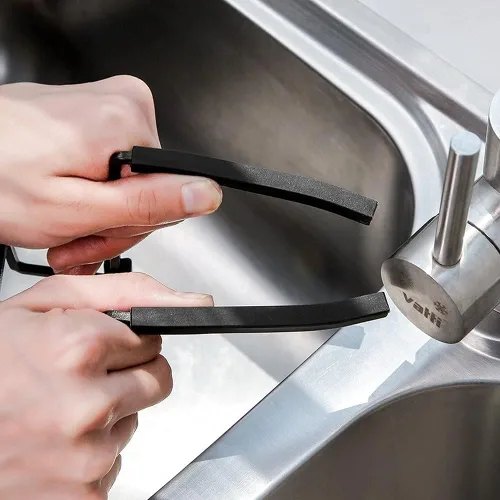 Vista 5 de Organizador de Fregadero Soporte de Esponja para Fregadero - Estante de Grifo Bandeja de Ducha - Organizador de Metal Colgante para Cocina y Baño