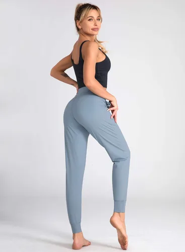 Vista 6 de Dragon Fit - Pantalones deportivos para mujer, con bolsillos y tiro alto, para yoga, ejercicios, pantalones cónicos, pantalones de descanso