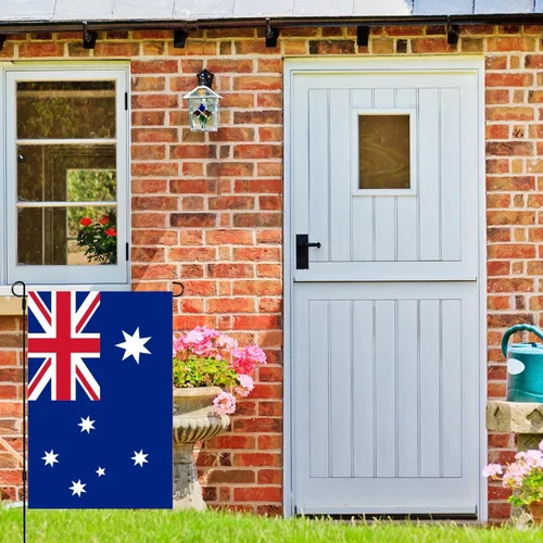 Vista 6 de Banderas pequeñas de jardín australianas pequeñas de 12 x 18 pulgadas, de doble cara, resistentes a la intemperie, para decoración al aire libre