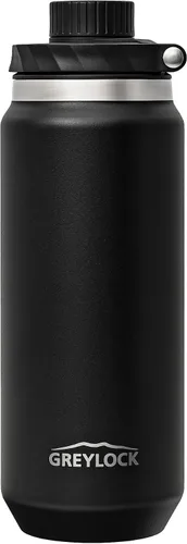 Vista 25 de Greylock Botella de agua aislada de 20 onzas con tapa con pajilla, botellas de agua deportivas reutilizables de acero inoxidable con asa plegable, a