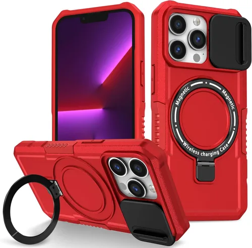 Vista 153 de Funda magnética para iPhone 11, soporte de anillo con ventana corrediza, funda protectora mate a prueba de golpes para iPhone 11 6.1, fundas