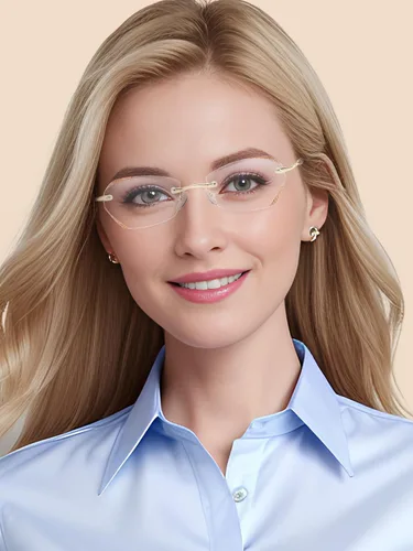 Vista 6 de LUFF Rimless Reading Glasses for Women,Blue Light Blocking Cmopute Reders Ultra-light 0.6oz Metal Cat Eye Framless +1.0 to +4.0 & other powers